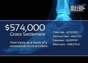 $574,000 Settlement for foot injury in Dallas, TX