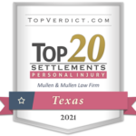 Award for Texas Top 20 Personal Injury Settlements 2021 by Top Verdict