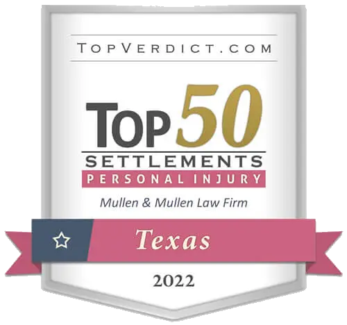 TopVerdict.com Award Badge for 2022 Texas Top 50 Settlements for Personal Injury
